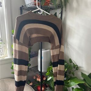 Shein Cropped Striped Sweater